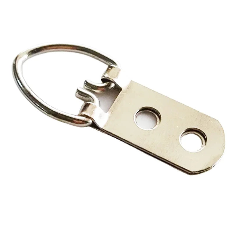 Professional Grade Silver Plain Finish Steel Rust Resistant Picture Frame Hardware D Ring Hanger Two Holes Heavy Industry