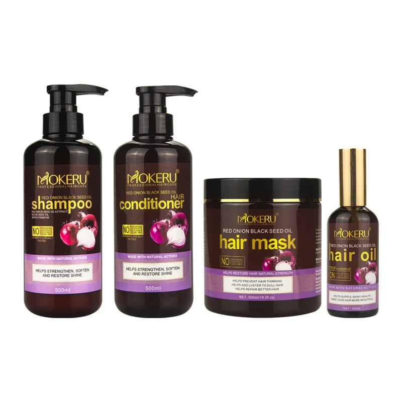 MOKERU Plant Red Onion Shampoo and Conditioner Repair Rough Hair to Become Shiny and Smooth Easily Use to Improve Hair Quality