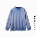 Wholesale Custom Printed Unisex 100% Cotton Acid Washed Hip Pop Long Sleeve T-Shirt Autumn/Winter Collection Over-sized for Men