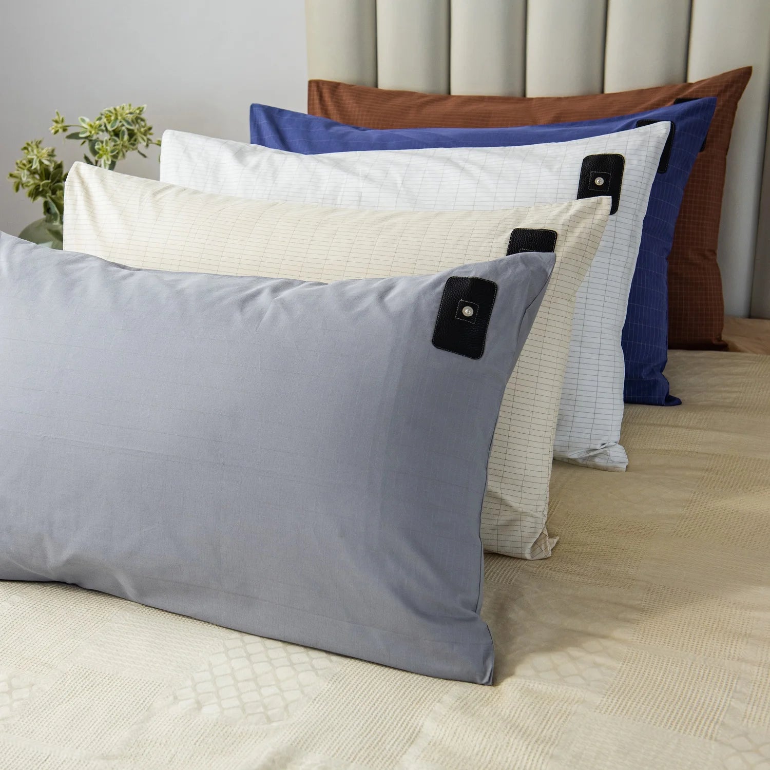 UrGarding Earthing & Grounding Pillowcase Made with Silver Fiber Fabric Get Grounded and Anti-microbial Plaid Pillow case Cover
