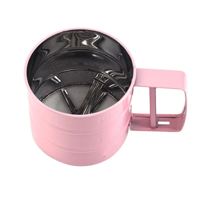 Hot Selling Hand-held Flour Sieve Kitchen Semi-automatic Flour Sieve Cup Baking Tool Stainless Steel Flour Sifter
