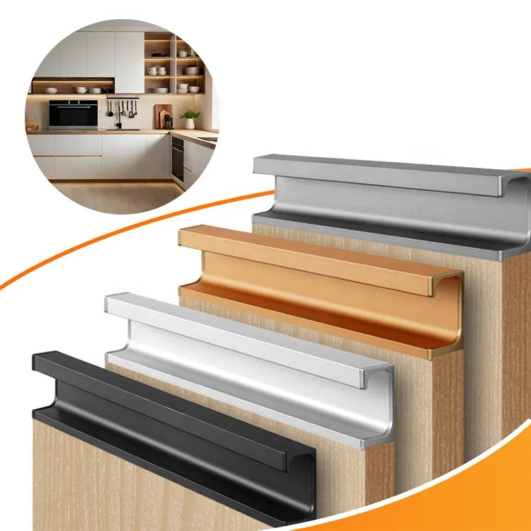 Customized Embedded Aluminum Concealed Handle Profile Direct Selling Manufacturer - Suitable for Kitchen Cabinet Drawers