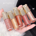 SHAQINUO Low Moq Moisturizing and Brightening Love Lip Gloss Pearl Water Light Mirror Glitter Lipgloss Pink MegaBDM