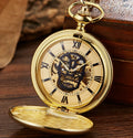 Retro Skull Pocket Watch Smooth Surface Manual Mechanical Pocket Watches