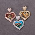 Picture Memory Medallions Heart Pendant Custom Photo Necklaces Hip Hop Bling Jewellery Sublimation Zirconia Heart Charm Necklace