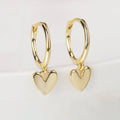 LOZRUNVE 925 Sterling Silver 18k Gold Fine Cute Hawaiian Heart Dangling Hoop Earring