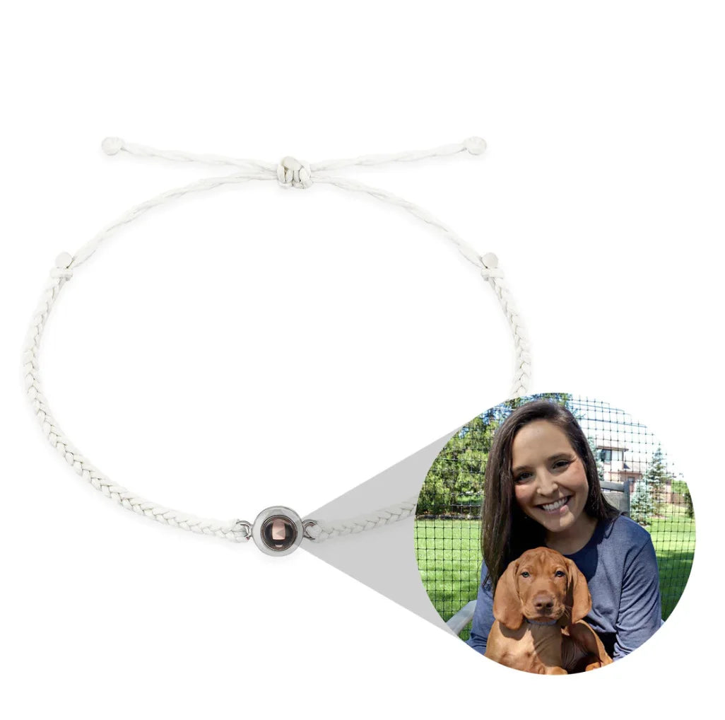 Lateefah OEM Factory Wholesale Projection Jewelry Custom Photo Adjustable Woven Rope Chain Bracelet for Women