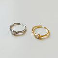925 Sterling Silver Wave Twisted Irregular Rings Cubic Zirconia 18K Gold Plated Rings for Women