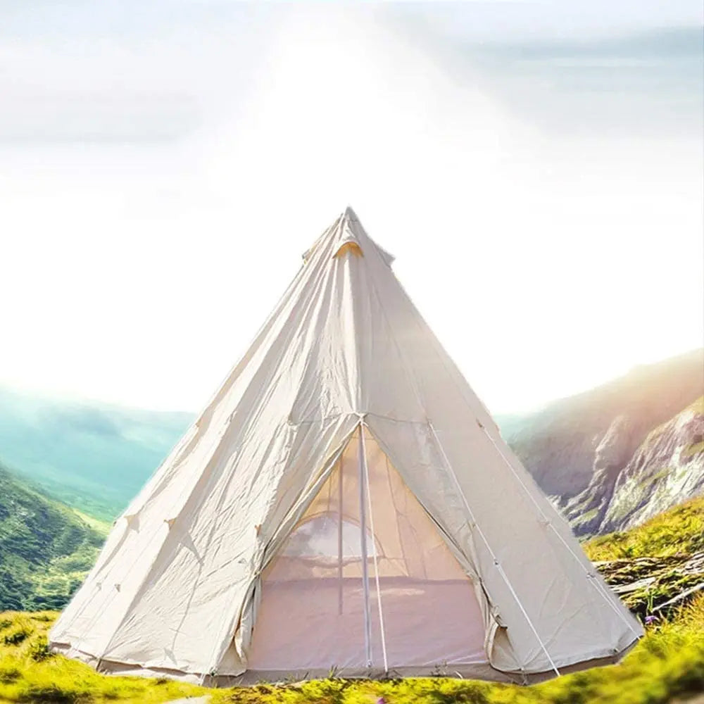 Woqi Cotton Canvas Oxford Yurt Bell Luxury Glamping Teepee Canopy Triangular Tent Family Tents Camping Outdoor MegaBDM