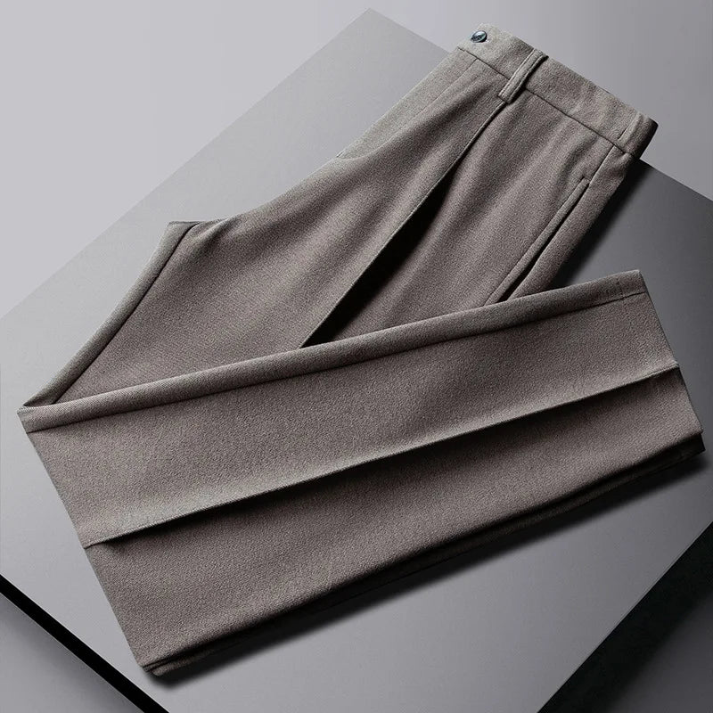 Autumn High-end Small Suit Trousers for Men Slim Simple Drape Business Casual Trousers Light Luxury Suit Trousers for Men