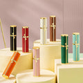 Louischanzl 5ml 8ml Luxury Travel Size Perfume Bottle Mini Aluminum Collar Leather Bottom Filling Valve Refillable Spray Bottle
