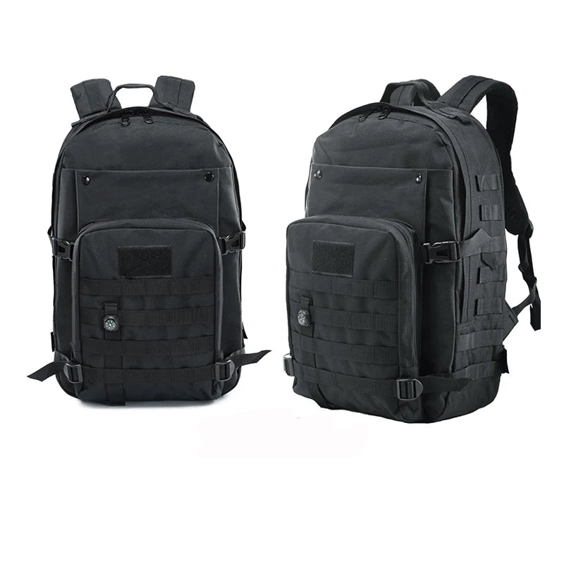 600D Polyester Wholesale Outdoor Waterproof Hiking Survival Bag Black Tactical Backpack