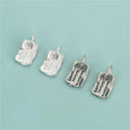 Fashion 925 Sterling Sliver Alphabet Engraved Square Pendant Antique Silver Square Alphabet Charm for Bracelet Necklace Jewelry