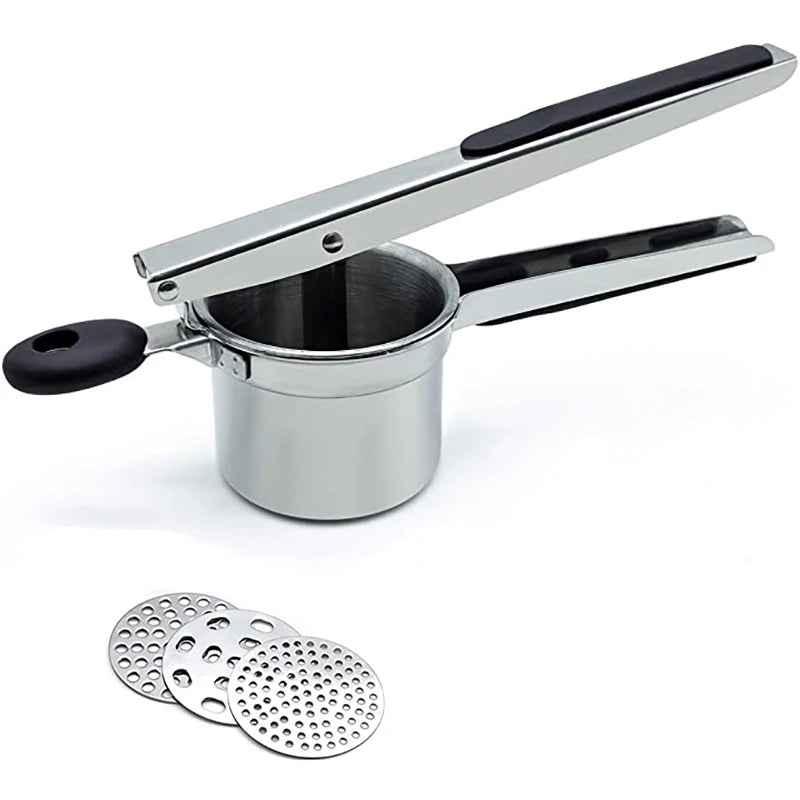 3-in-1 Mash Potato Masher Presse Fruit Lemon Juicer Squeezer With Silicone Handles