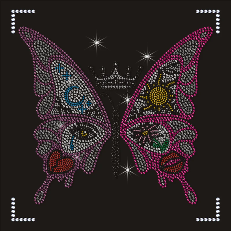 Bulk Premade Rhinestone Transfers Ready to Press Heat Transfer Paper Tape Hotfix Rhinestones Wholesale Bling Shirt Designs