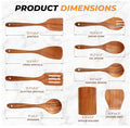 Wholesale Wood Kitchen Utensils with Holder 9 Pcs Set Kitchen Utensil Set Cookware Made of Natural Solid Wood Material