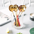 SUS304 Colorful Handle Round Spoon Dessert Soup Golden Spoon Stainless Steel