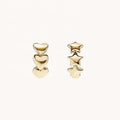 LOZRUNVE 925 Sterling Silver Shinning Gold Metal Heart Star Huggie Hoop Earring Set