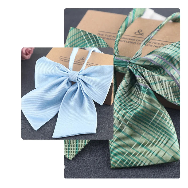 Plaid Bowtie Casual Bow Tie for Women & Girls Uniform Collar Butterfly Bowknot Adult Check Polyester Bow Ties Cravats