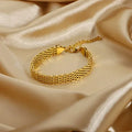 SC High-class Luxury 18K Gold Plated Paperclip Chain Bracelets Retro Stainless Steel Watchband Tennis Bracelets & Bangles Women