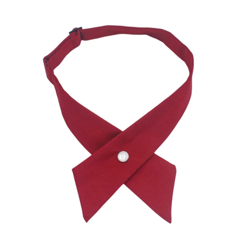 Wholesale Chic Design Quality Polyester Cross-Neck Tie for Women Adjustable Criss-Cross Bow Ties for School Uniforms Girls' MegaBDM