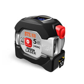 BTE 40m Digital 3-in-1 Roll Cord Mode Multi-Function Laser Measuring Tool for Metric Woodworking Construction for Professionals