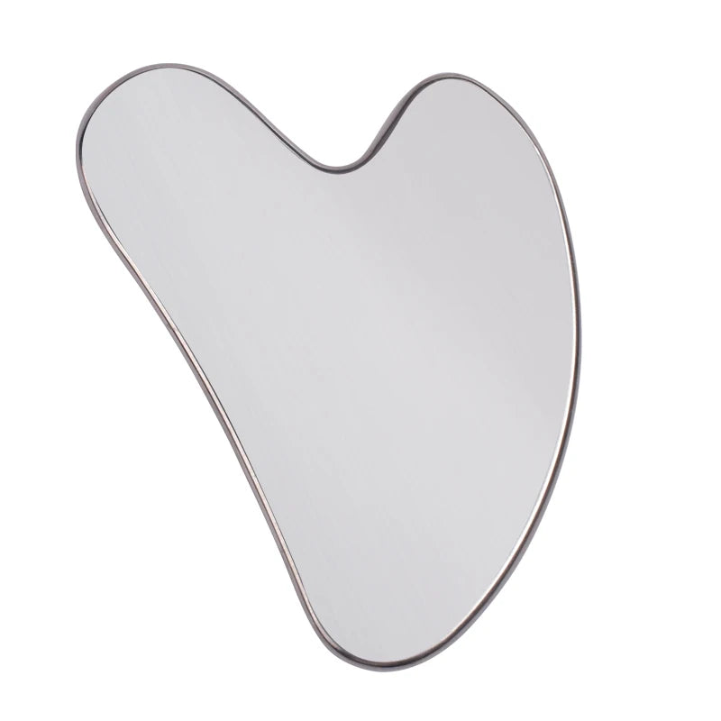 DIY custom Premium quality body skin healing therapy stainless steel heart shape guasha anti aging jade roller