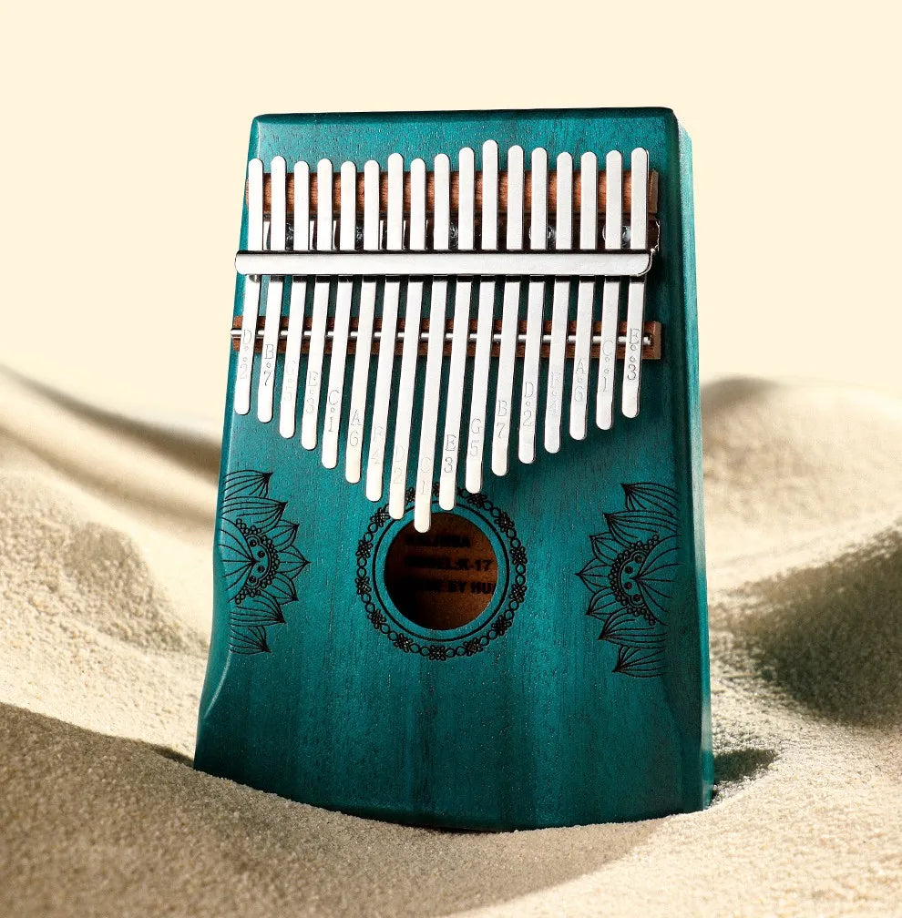 JELO Wholesale 17 Key Thumb Piano Kalimba Mohogany/Acacia Colorful Middle Hole Musical Instrument Drum