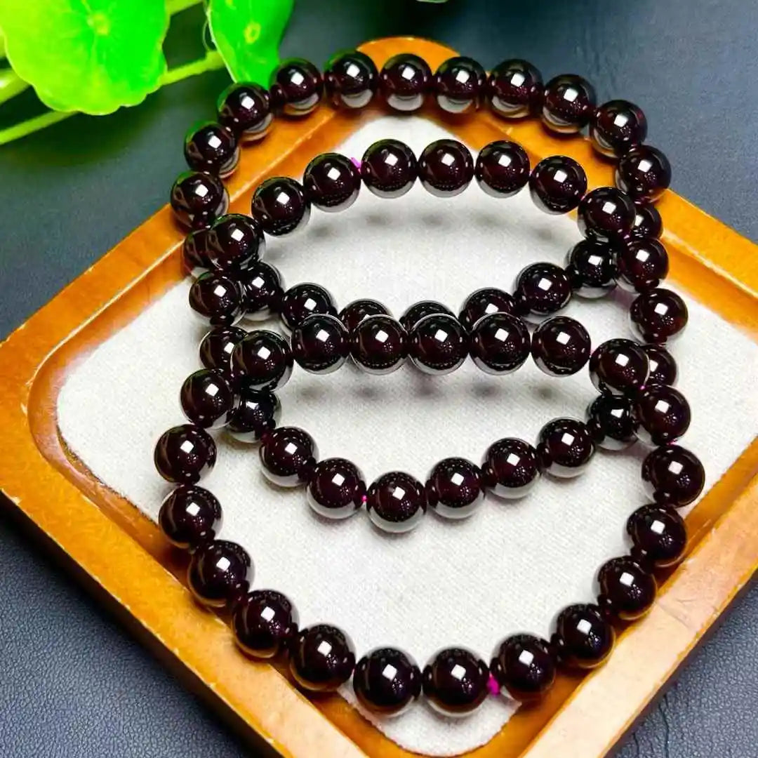 Wholesale Crystal Bracelets Purple Crystal Jewelry Heading Garnet Bracelet Gemstone Healing Stone Garnet for Woman and Gifts