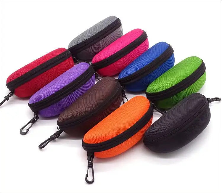 Logo Custom Fashion Portable Big Size Eyeglasses Box EVA Semi-Hard Zipper Sport Sunglasses Case