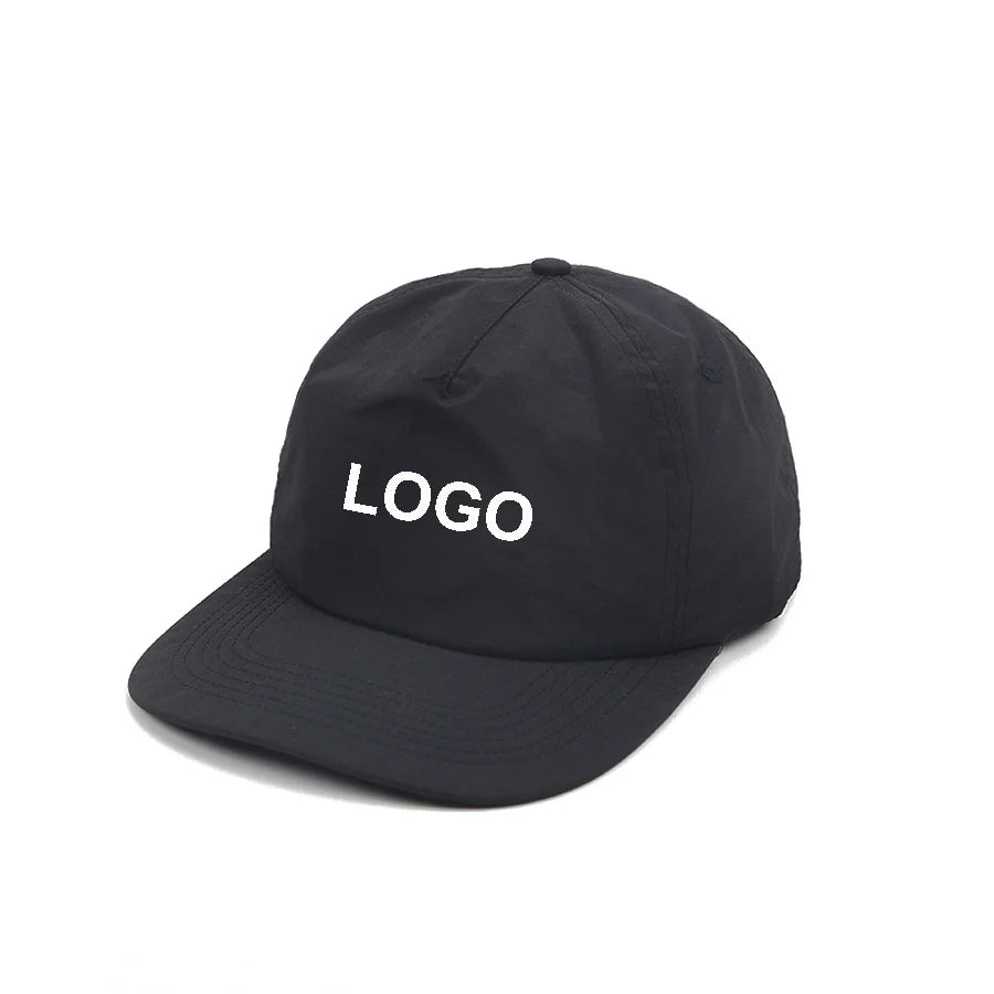 Wholesale Custom Quick Dry 5-Panel Camper Hat Unstructured 100% Polyester Sports Baseball Caps for Men