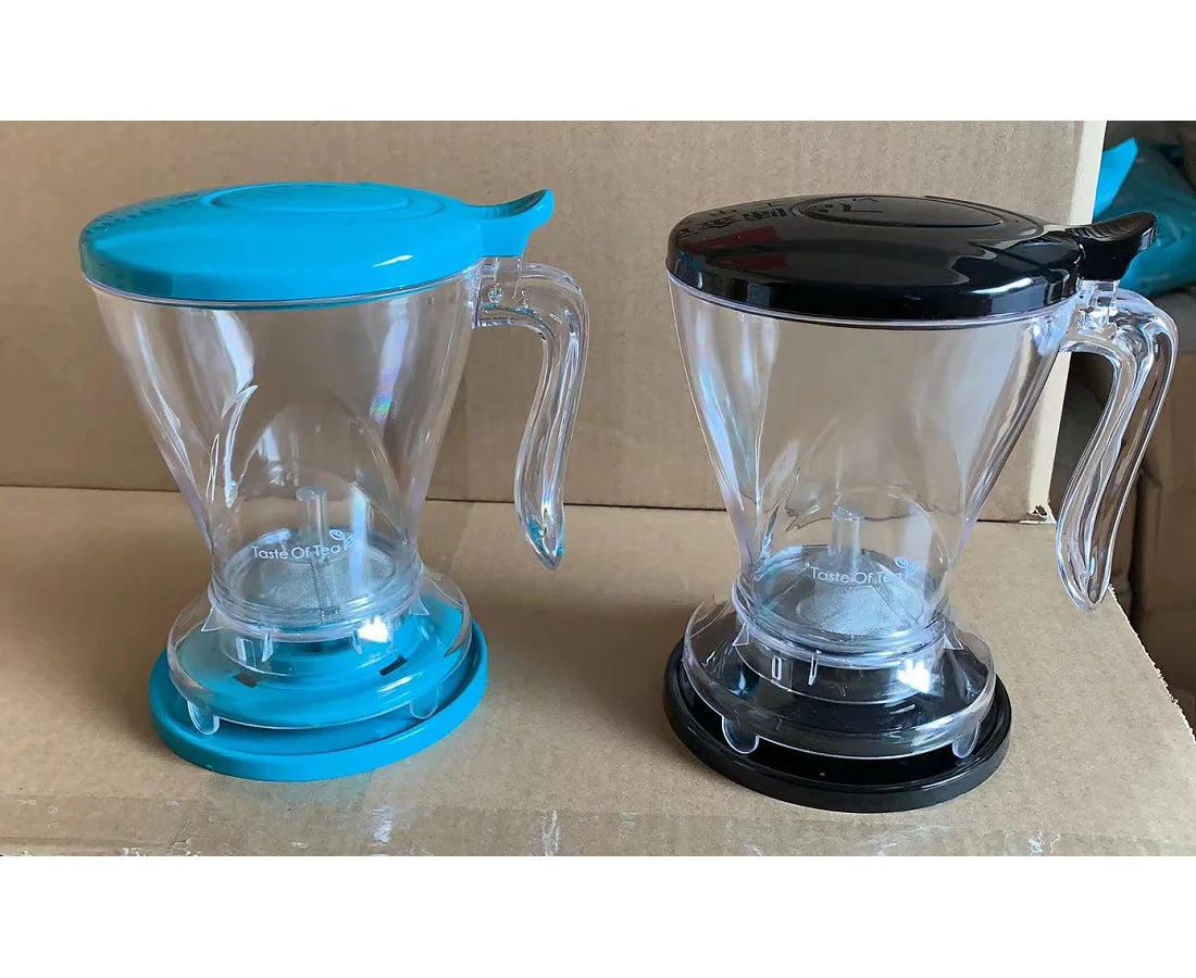 Bpa-Free - Black Plastic Perfect Tea Maker Tea Pot With Coaster Tea Steeper Easy Tea Infuser