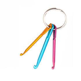 Mini Color Crochet Hook Keychain Aluminum Crochet Hooks Knitting Needles Tool - 3mm 4mm 5 mm