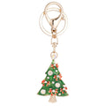 New Fashion Christmas Rhinestone Keychain Cute Christmas Tree Snowman Enamel Bag Car Keys Pendant Christmas Decoration