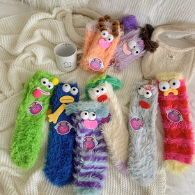 3D Warm Winter Socks Woman Ugly Funny Socks Women Indoor Floor Fuzzy Christmas Socks