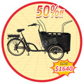4 Seats Electric Family Cargo Bike for Kids Pedal Adult Tricycle for Transport and Grocery Shopping Cargo Bike
