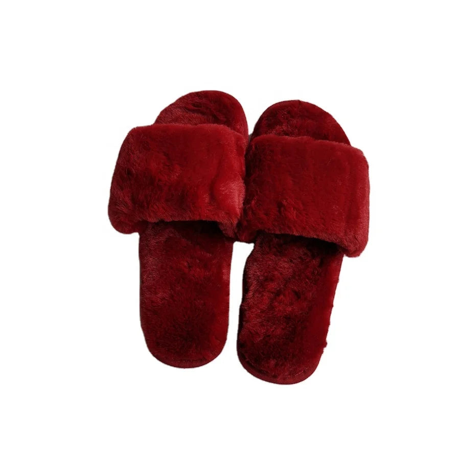Autumn and Winter Home Indoor Warm Couple Soft Bottom Non-slip One Strap Slippers for Women and Men