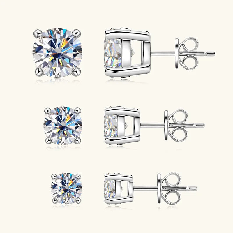 D VVS1 3EX Fashion Jewelry Luxury Earrings Set Gold Plated 925 Sterling Silver VVS Moissanite Diamond Stud Earring for Men Women