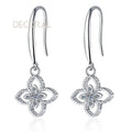 Clovers 925 Sterling Silver Earrings 18K White Gold Plating Fashion Moissanite Drop Earrings for Women