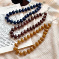 Personalized Medieval White Beaded Necklace Trendy Ball Shape All-Match Clavicle Chain High Sense