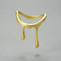Wholesale Lotus Fun Handmade 925 Sterling Silver 18k Gold Plated  Drop Honey Fluid Women Simple Ring Fine Jewelry for Women