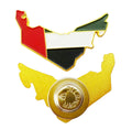 Ready to Ship United Arab Emirates 55 National Day the Emirates Flag Day UAE Map Shaped Metal Stamping Enamel Magnetic Badge Pin