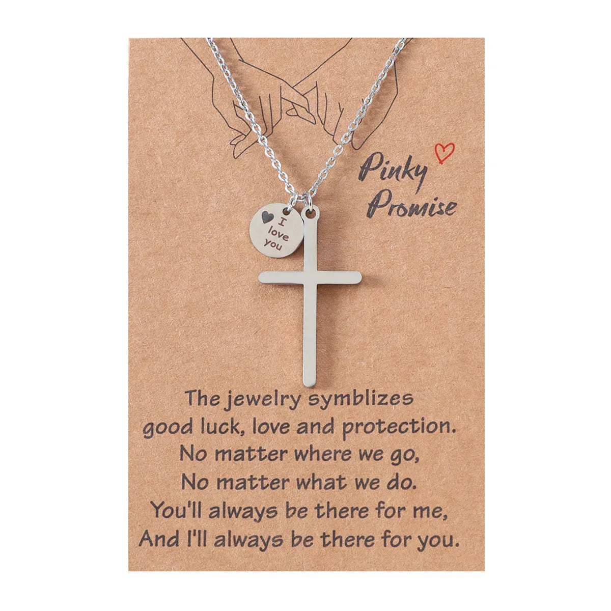 Female Stainless Steel Classic Cross Necklace Fashion Women Jewelry Cross Pendant  Friendship Sister Couple Necklace for Gift