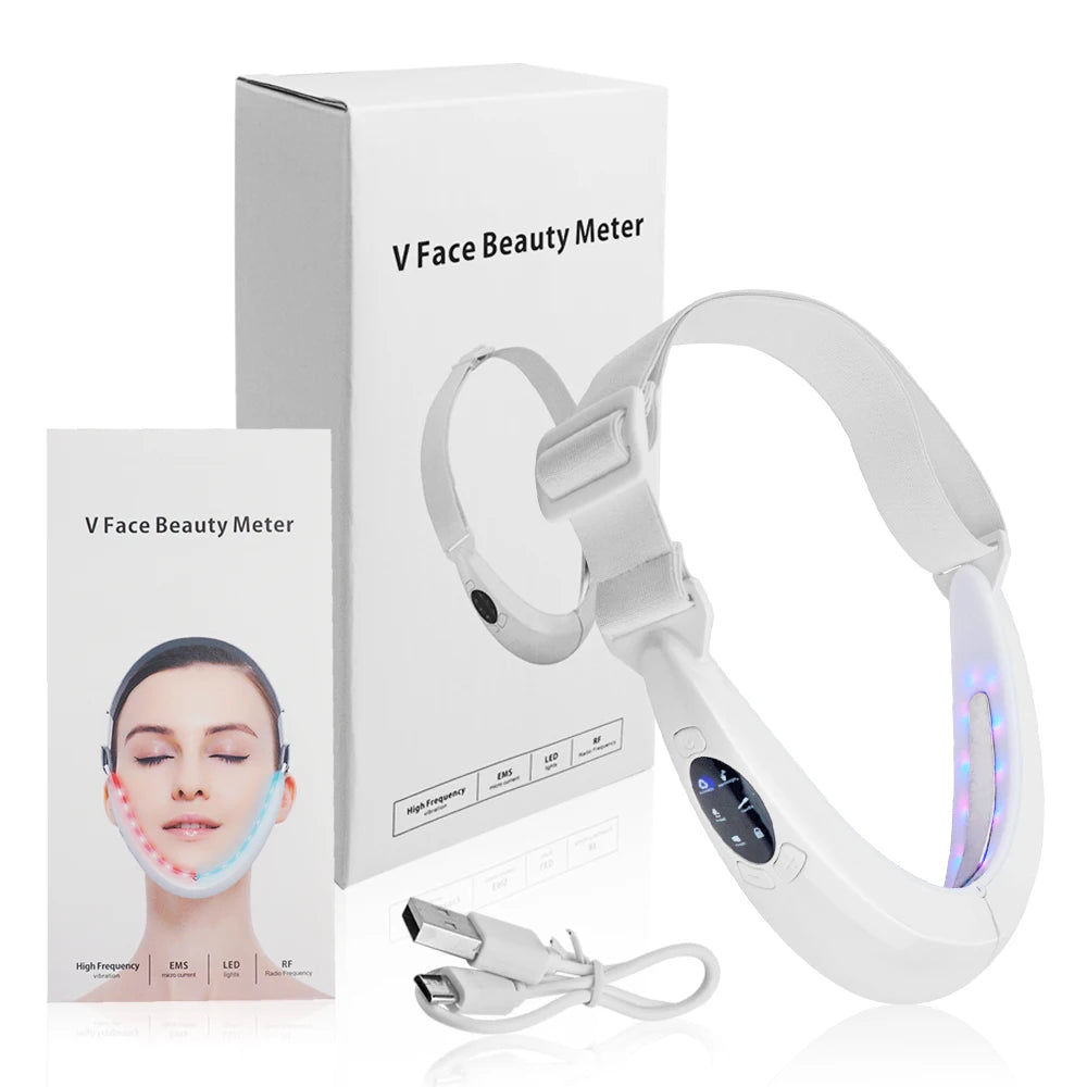 Electric Double Chin Reducer V-Face Lifting Belt Firming Facial Massager