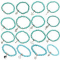 MIENTER Handmade 8mm Natural Crystals Beads Bracelete with Natural Stones Turquoise Bracelets