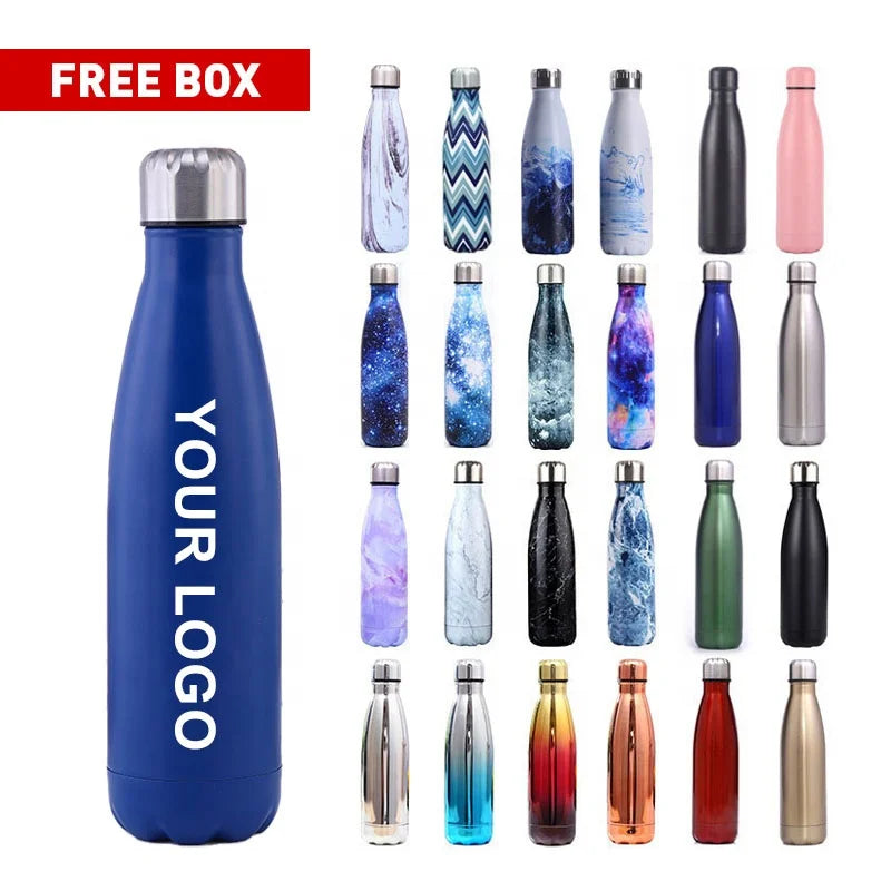 Cola Double Wall Vacuum Seal Metal Custom Thermos Gym Sport Drink Bottle Stainless Steel Insulated Water Bottles