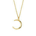 Simple 14K Gold Plated S925 Silver Moon Pendant Necklace Sterling Silver Moon Necklace for Women Gift