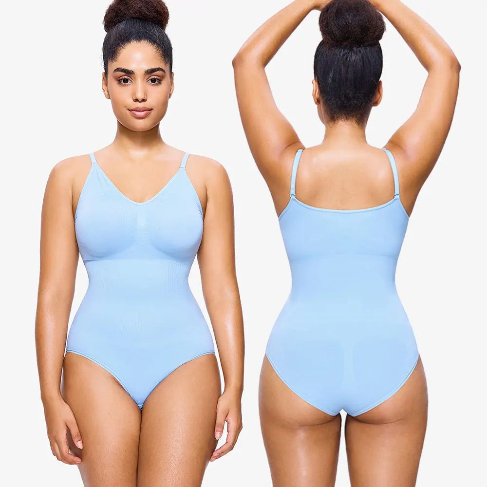 Breathable Bodysuit Tummy Control Butt Lifter Slimming Seamless V-Neck Shapewear Body Shaper for Women