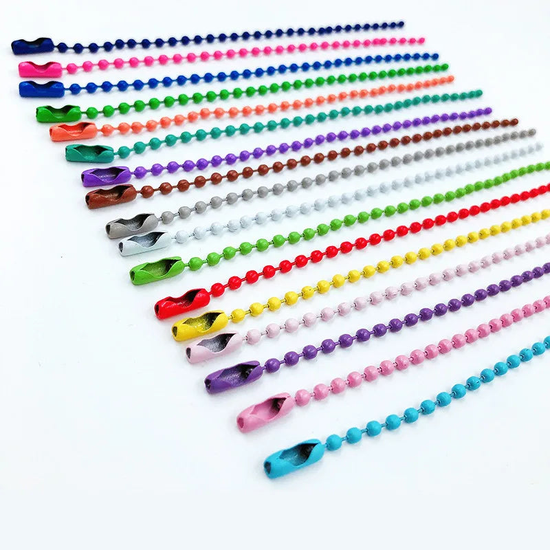 100pcs/lot 2.4mm Ball Bead Chains Fits Key Chain Dolls Label Connector for DIY Bracelet Jewelry Making 12cm
