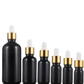 5ml 10ml 15ml 20ml 30ml 50ml 100ml Shiny/glossy Black Glass Dropper Essential Oil Bottles With Gold/silver/black Dropper